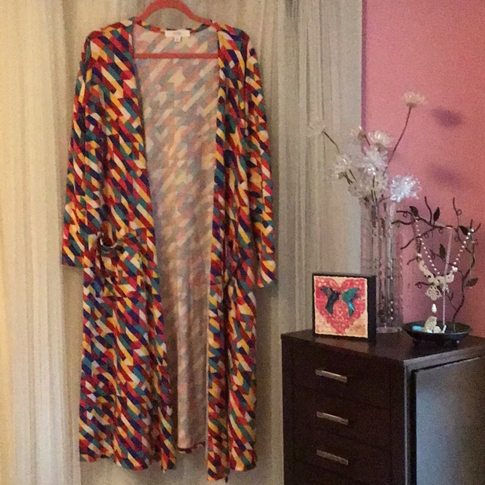 #LuLaRoe Geometric Sarah Duster Cardigan